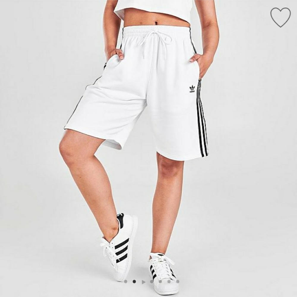 Adidas White Black Tank Top Jogger Fleece Shorts SET - Picture 4 of 10